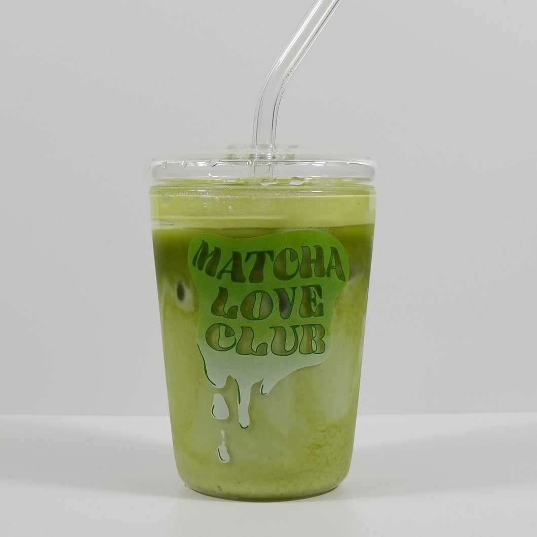 Iced Matcha Club Glass Cup